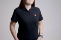 Polo shirt Core Line. Black. Women. Size XXL.