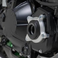 Engine case protector Black/Silver. Kawasaki Z900 models (16-).