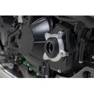 Engine case protector Black/Silver. Kawasaki Z900 models (16-).