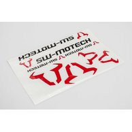 Sada nálepek SW-MOTECH 310x260 mm. Býk: červená, SW-Motech: černá.