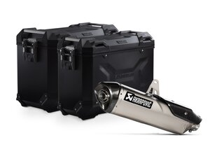 TRAX ADV aluminum case system + Akrapovic Black. 45/37 l. Triumph Tiger 900 (19-23 TRAX ADV aluminum case system + Akrapovic Black. 45/37 l. Triumph Tiger 900 (19-23