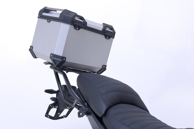 sada kufru TraX 38-stříbrný+top nosič pro BMW R 1300 GS