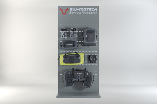 Sales display wall with mounting Theme: Waterproof and accessories. Part 1.