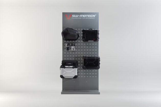 Sales display wall with mounting Subject: PRO side carrier products accessories.