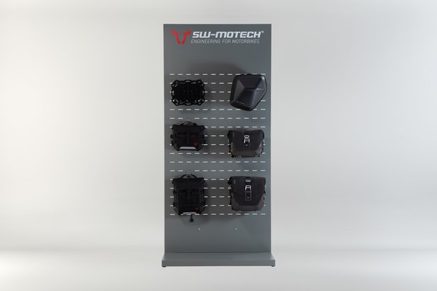 Sales display wall with mounting Subject: SLC side carrier products accessories.
