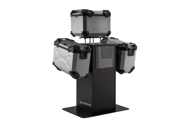 Sales display with mounting Theme: TRAX ADV 37/37l. Silver and accessories.