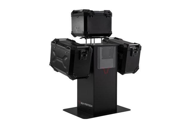 Sales display with mounting Theme: TRAX ADV 45/45l. Black and accessories.