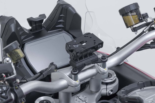 GPS mount on the handlebar Black. Ducati Multistrada V4 (20-), V2 (24-).