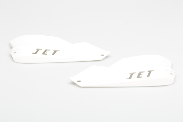 Jet chrániče rukou pro 22 mm řidítka  bílá Zahrnuje montážní materiál.