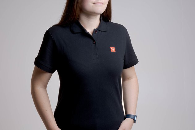 Polo shirt Core Line. Black. Women. Size XXL.